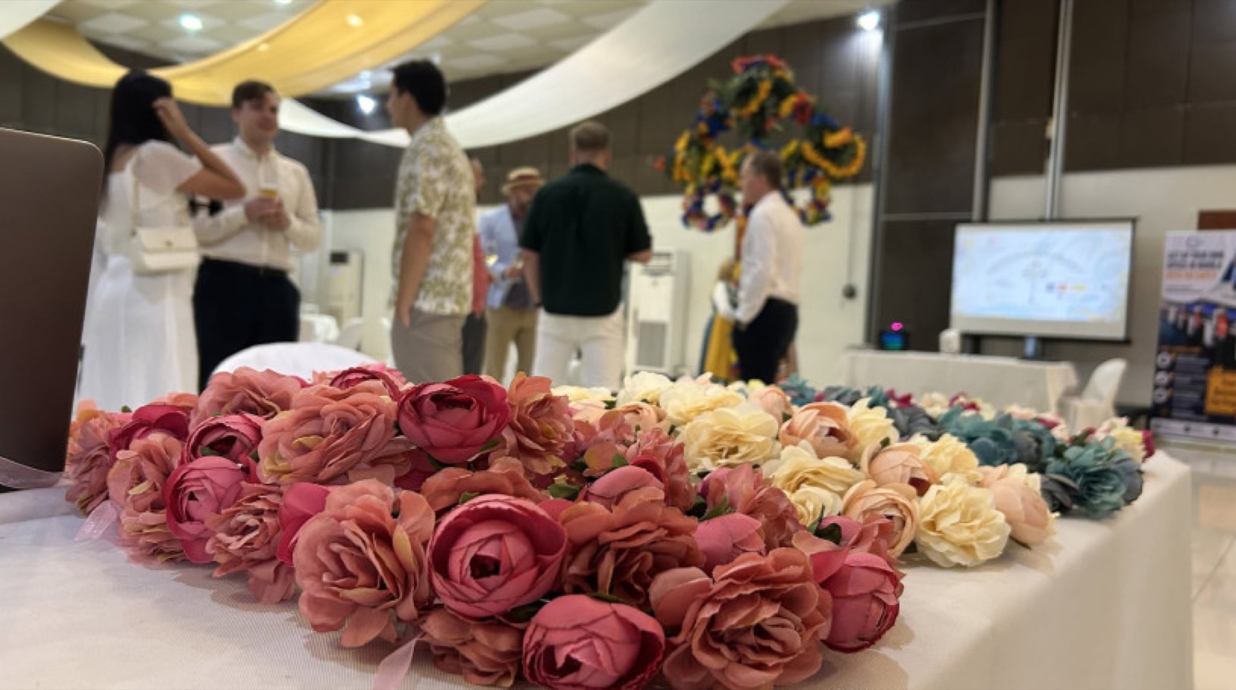 Flower crowns and a Midsommar maypole at a NordCham Philippines event in Manila